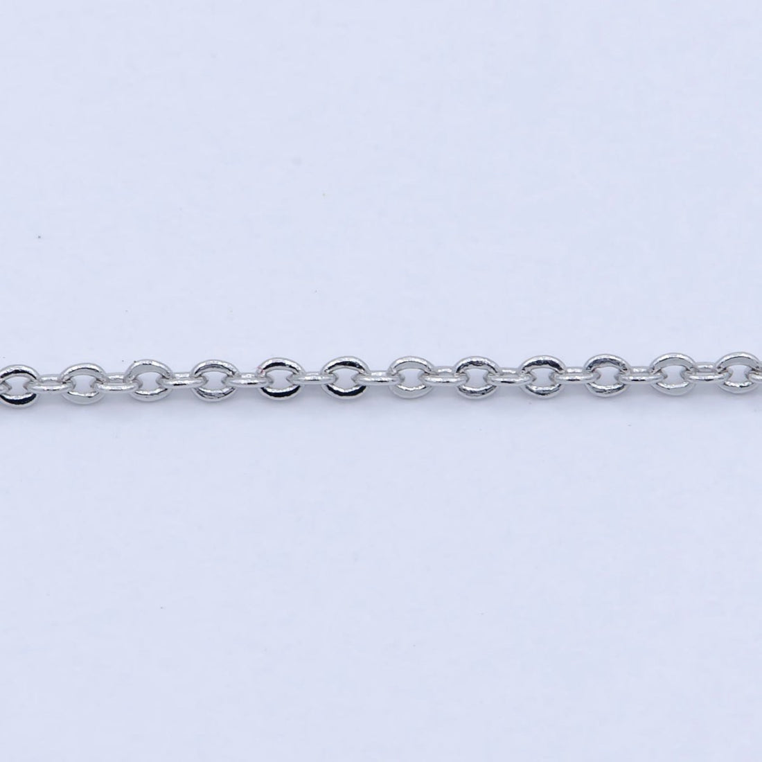 White Gold Filled 0.8mm Dainty Rolo Cable 16 Inch Choker Necklace w. Extender | WA-239 Clearance Pricing