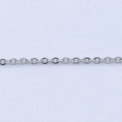 White Gold Filled 0.8mm Dainty Rolo Cable 16 Inch Choker Necklace w. Extender | WA-239 Clearance Pricing