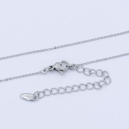 White Gold Filled 0.8mm Dainty Rolo Cable 16 Inch Choker Necklace w. Extender | WA-239 Clearance Pricing