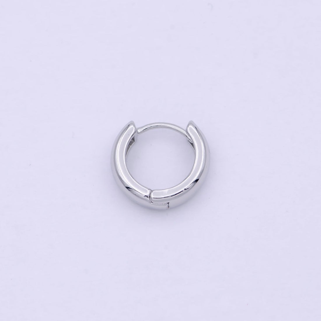 White Gold Filled 16mm Chunky Silver Huggie Hoop Earrings P-248