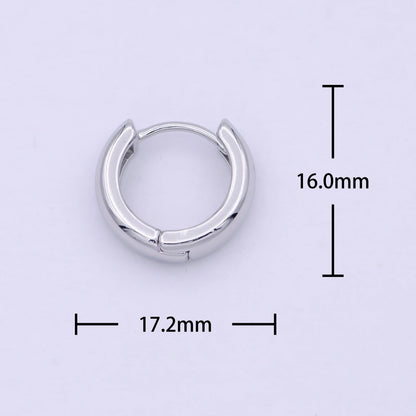 White Gold Filled 16mm Chunky Silver Huggie Hoop Earrings P-248