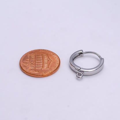 White Gold Filled 16mm Minimalist Huggie Earrings Findings Supply | Z-905