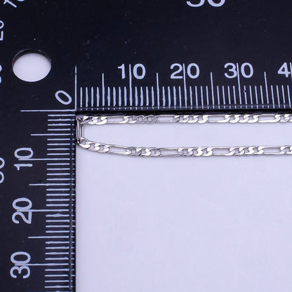 White Gold Filled 1.8mm Figaro Chain 22 Inch Necklace | WA-2501
