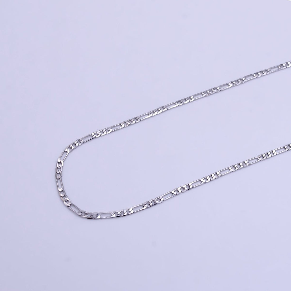 White Gold Filled 1.8mm Figaro Chain 22 Inch Necklace | WA-2501