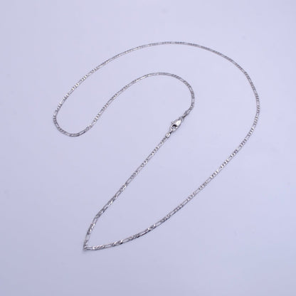 White Gold Filled 1.8mm Figaro Chain 22 Inch Necklace | WA-2501