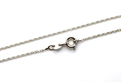 White Gold Filled 1mm Cable Finished Chain 13.5 inch for Choker Necklace Making Dainty Simple Minimalist Chain Necklace | CN-102
