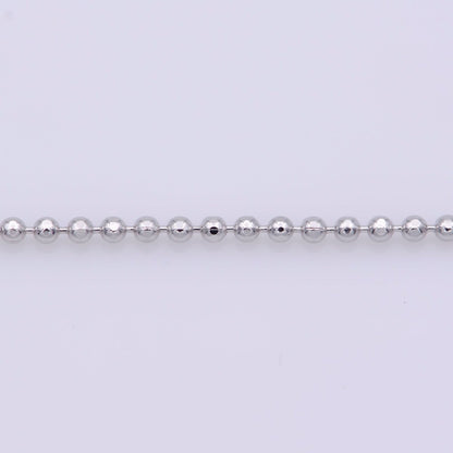 White Gold Filled 1mm Dainty Round Beaded Ball 18 Inch Layering Chain Necklace | WA-241 Clearance Pricing