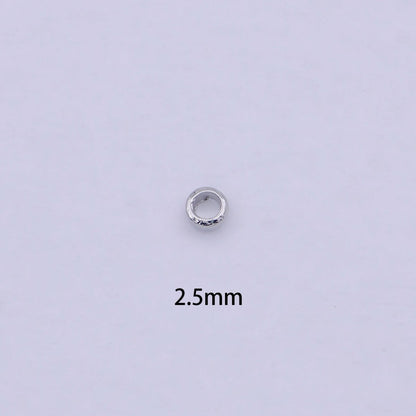 White Gold Filled 2.5mm Crimp Cover Beads Silver Supply Pack | K-208