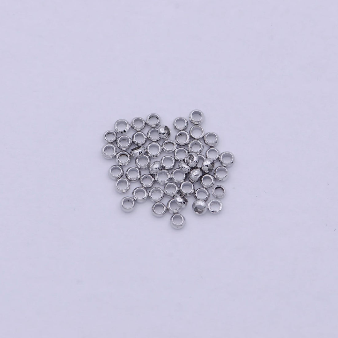White Gold Filled 2.5mm Crimp Cover Beads Silver Supply Pack | K-208