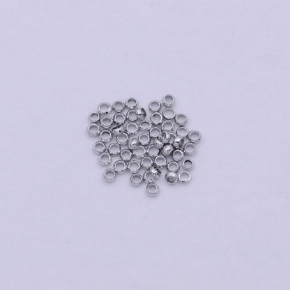 White Gold Filled 2.5mm Crimp Cover Beads Silver Supply Pack | K-208