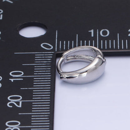 White Gold Filled 2mm Classic Minimalist Dome Huggie Earrings | T281