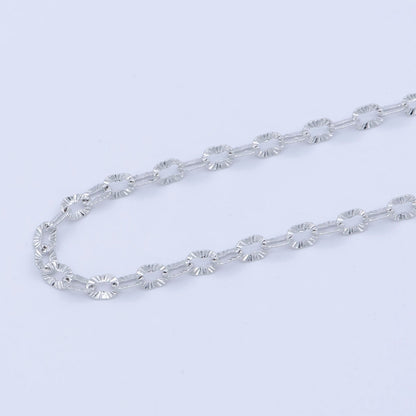 White Gold Filled 3mm Sunburst Cable Unique Everyday Layering 18 Inch Chain Silver Necklace | WA-202 Clearance Pricing