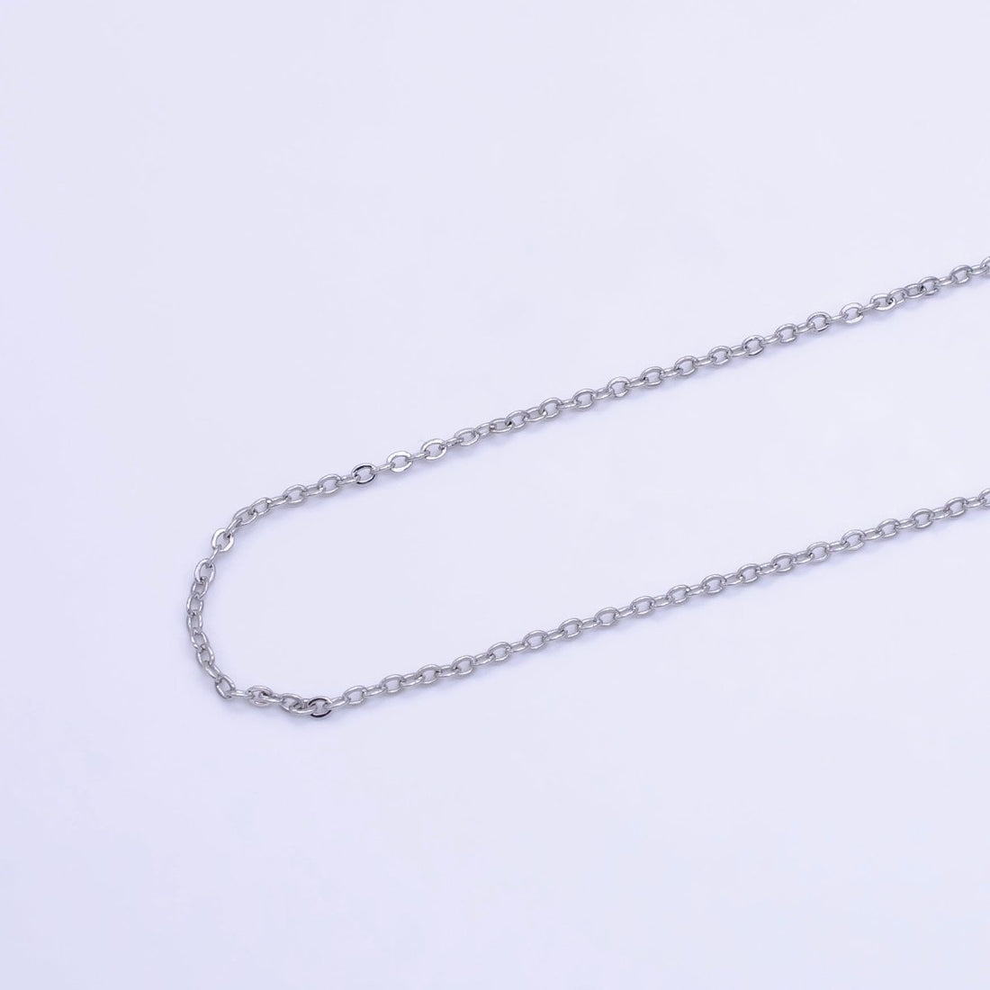 White Gold Filled Anchor Chain Dainty chain necklace, silver necklace chain, Finished chain necklace 18 inch with 1mm width for everyday wear | CN-450