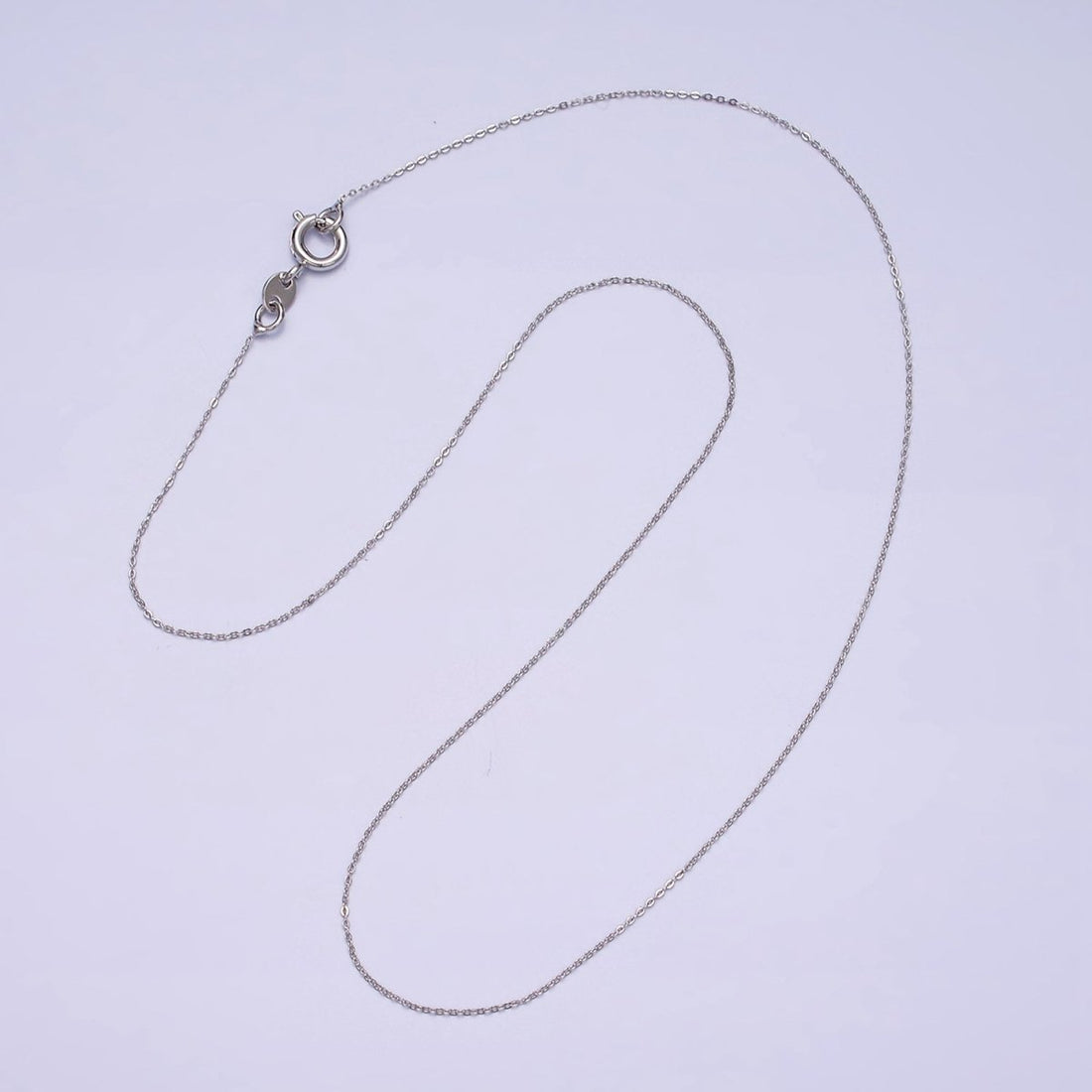 White Gold Filled Dainty 0.5mm Cable 15.5 Inch Choker Chain Necklace | WA-1877 Clearance Pricing