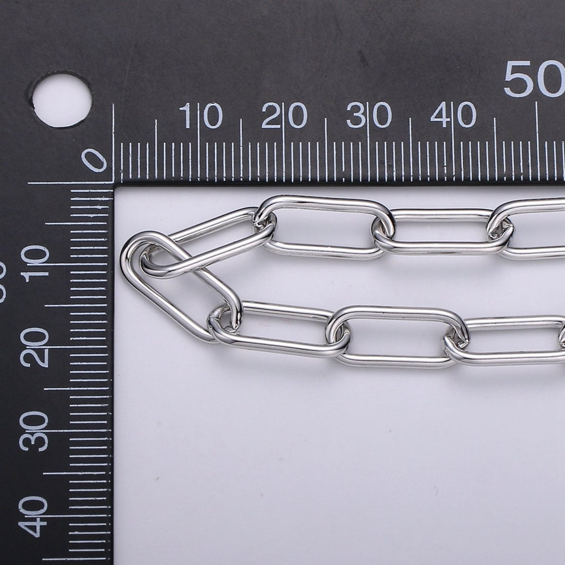 White Gold Filled Ellipse PAPERCLIP Chain Sold By Yard, Gold Filled Ellipse Link Chain, Unfinished Chain For Jewelry Making | ROLL-381 Clearance Pricing