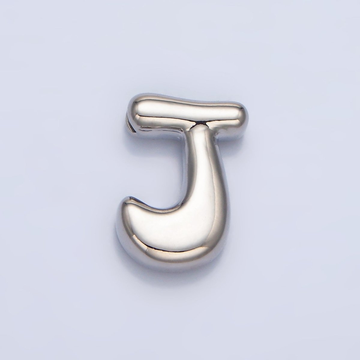 White Gold Filled Groovey Chubby Balloon Letter Initial Pendant | A1643 - A1655