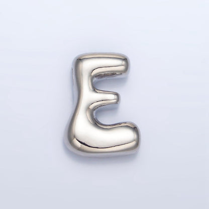 White Gold Filled Groovey Chubby Balloon Letter Initial Pendant | A1643 - A1655