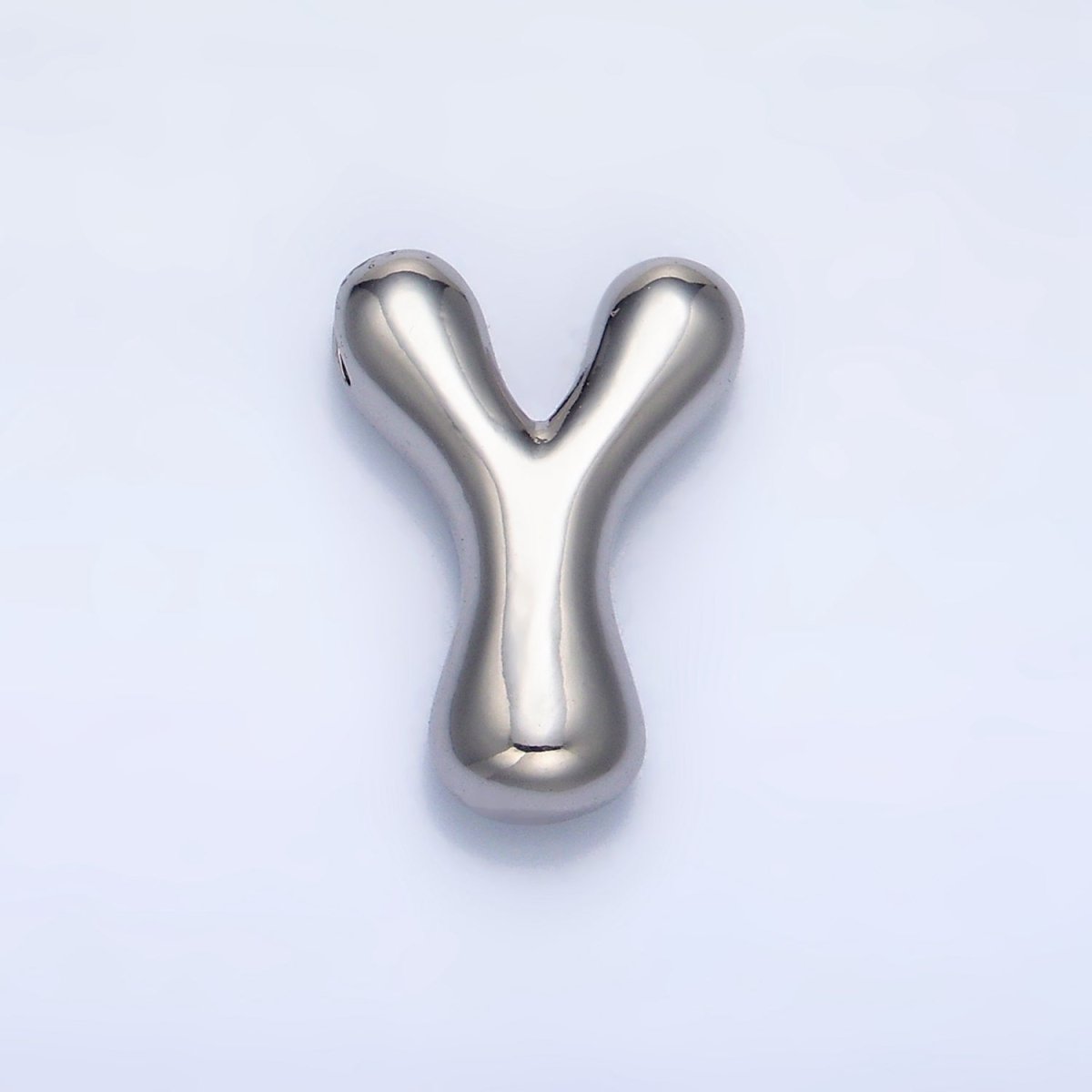 White Gold Filled Groovey Chubby Balloon Letter Initial Pendant | A1643 - A1655