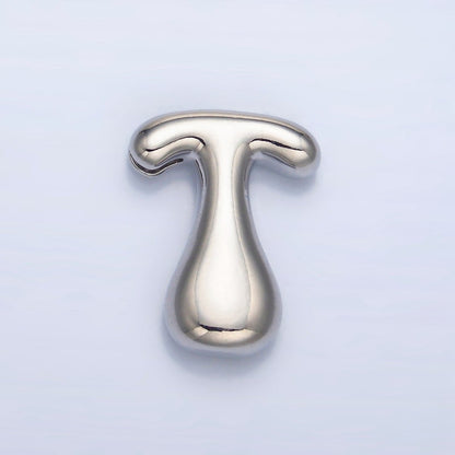 White Gold Filled Groovey Chubby Balloon Letter Initial Pendant | A1643 - A1655