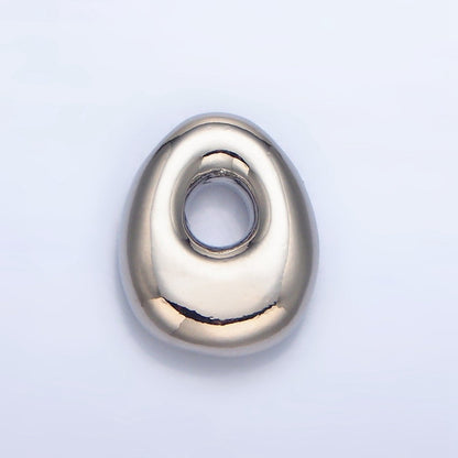 White Gold Filled Groovey Chubby Balloon Letter Initial Pendant | A1643 - A1655