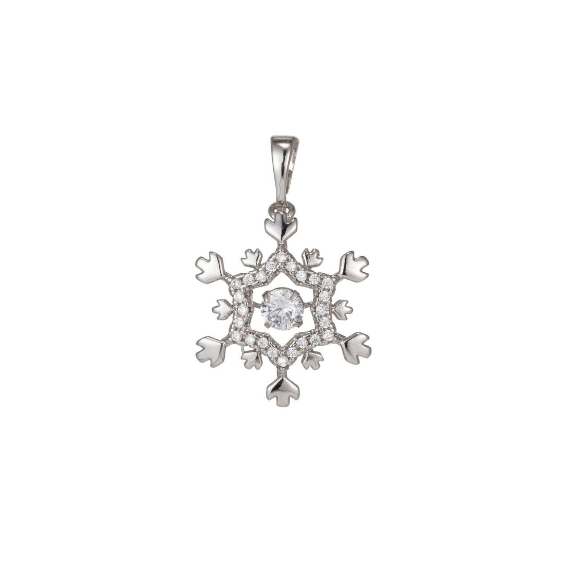 White Gold Filled Micro Pave CZ SnowFlake Pendant Charm, Dual Color SnowFlake Pendant Charm, White Gold Filled Pendant, For DIY Jewelry I-455