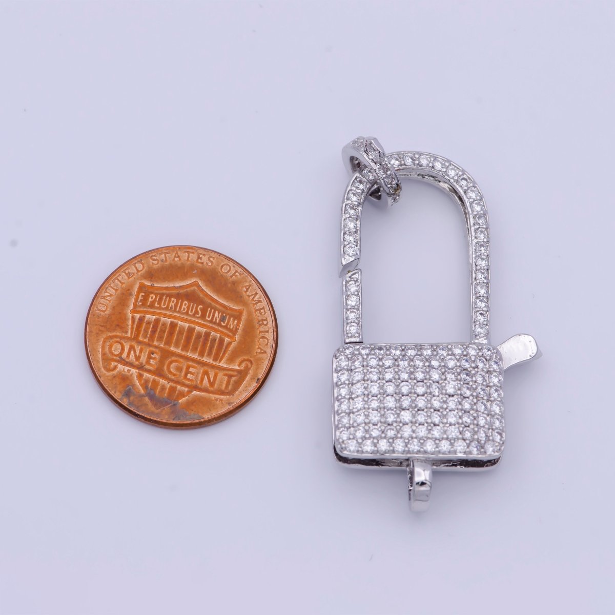 White Gold Filled Micro Paved Cubic Zirconia Closure Lobster Clasps Findings L-910 L-911