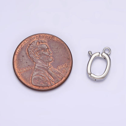 White Gold Filled Oval Snap Interchangeable Charm Holder Jewelry Making Supply | Z-447