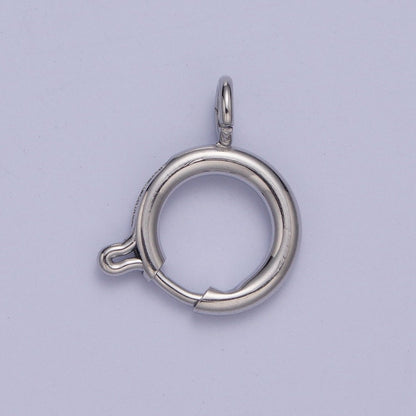 White Gold Filled Round Spring Ring Closure Clasps For DIY Jewelry Making L-883-L891