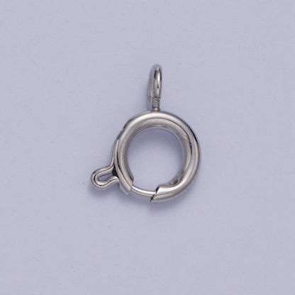 White Gold Filled Round Spring Ring Closure Clasps For DIY Jewelry Making L-883-L891