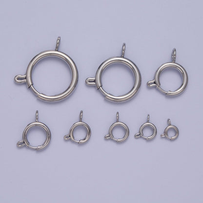 White Gold Filled Round Spring Ring Closure Clasps For DIY Jewelry Making L-883-L891