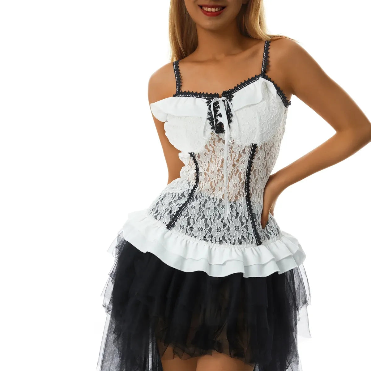 White Lace Grunge Cami Tank Top – Harajuku E-girl Punk Sleeveless Vest