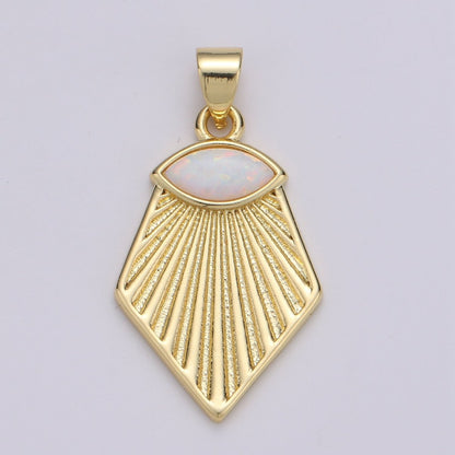 Wholesale Gold Filled Opal Pendant, Evil Eye Shining Light Pendant for Necklace Component J-215