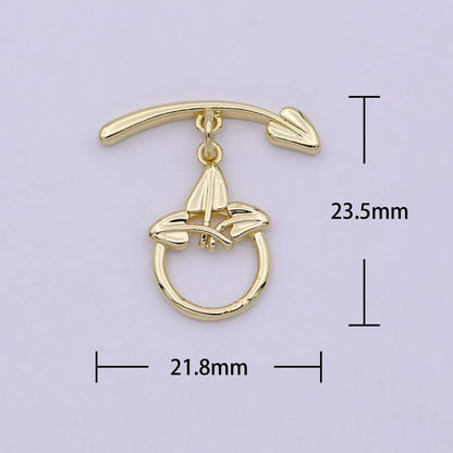 Wholesale Gold Toggle Clasp, Arrow OT Clasp Fancy Design OT Clasp Bulk Supply for Bracelet Necklace Component L-628