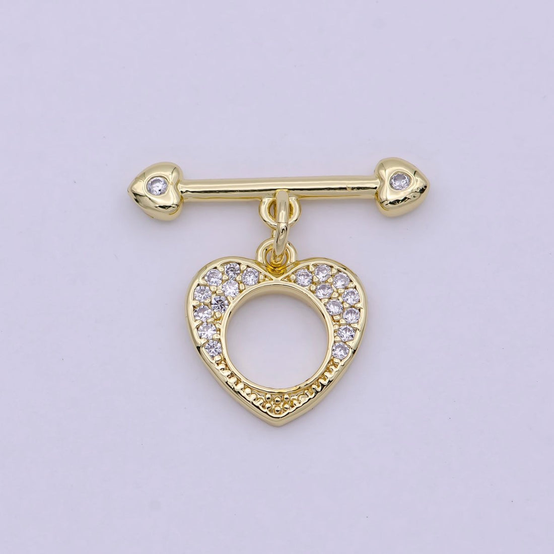 Wholesale Gold Toggle Clasp, Heart OT Clasp Fancy Design OT Clasp Bulk Supply for Bracelet Necklace Component L-621