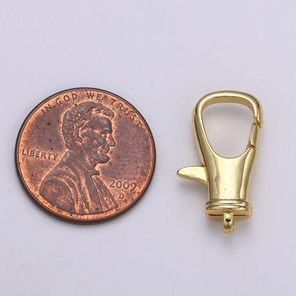 Wholesale Lobster Clasp 24k Gold , Bucket Pail Lobster Claw for Jewelry Making, Size 19.6mmX12.1mm L-181