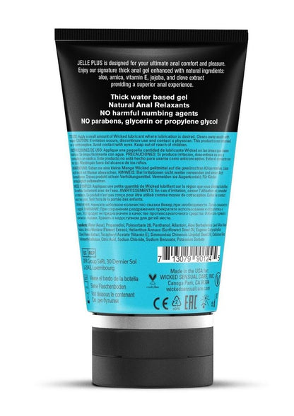 Wicked Jelle Plus Water-Based Anal Lubricant with Relaxants
