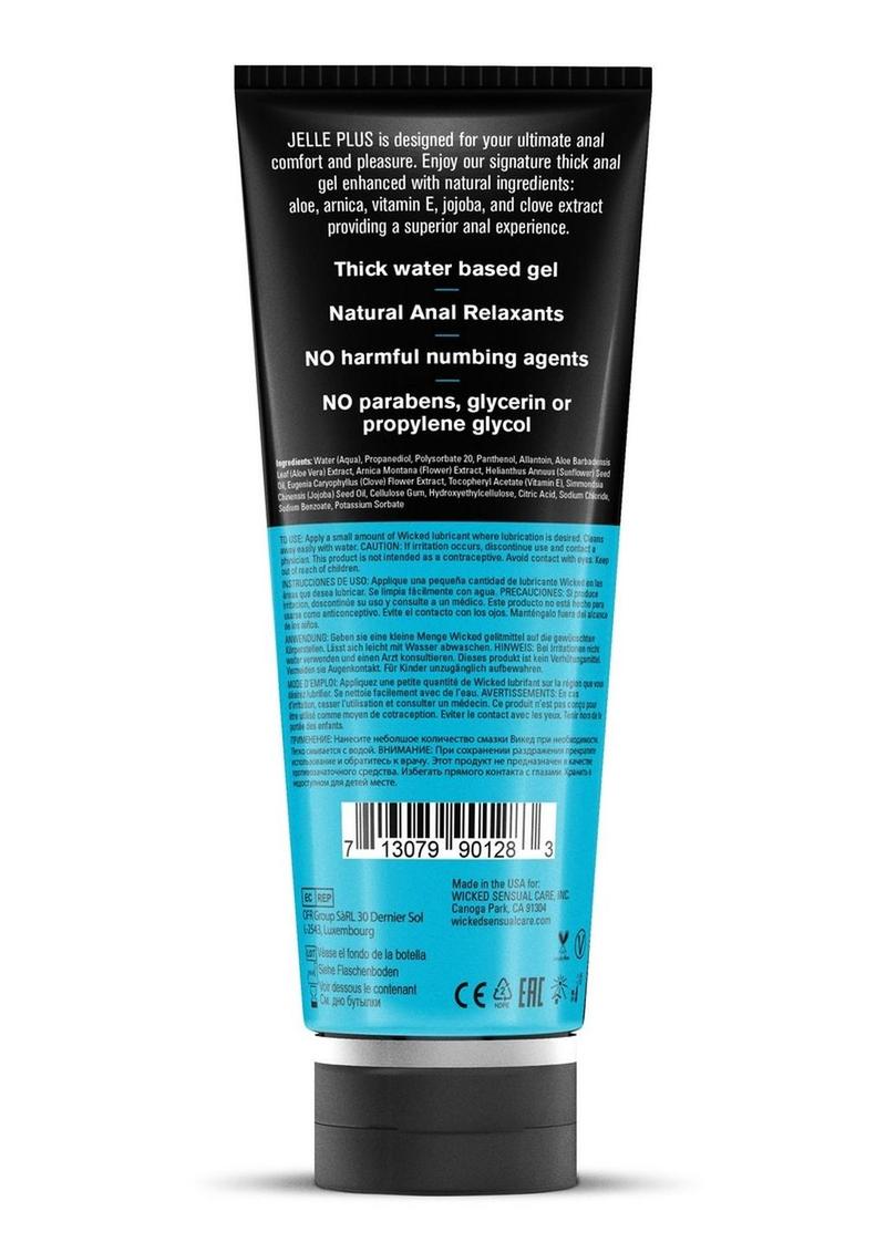 Wicked Jelle Plus Water-Based Anal Lubricant with Relaxants