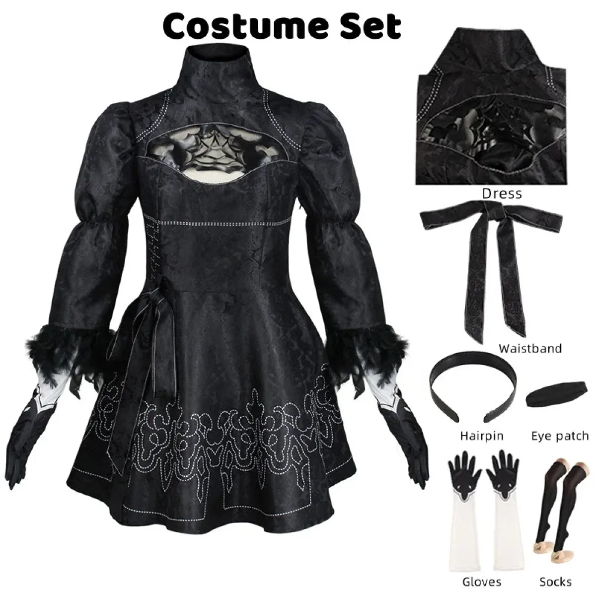 NieR: Automata 9S &amp; 2B Cosplay Costume with Wig and Accessories