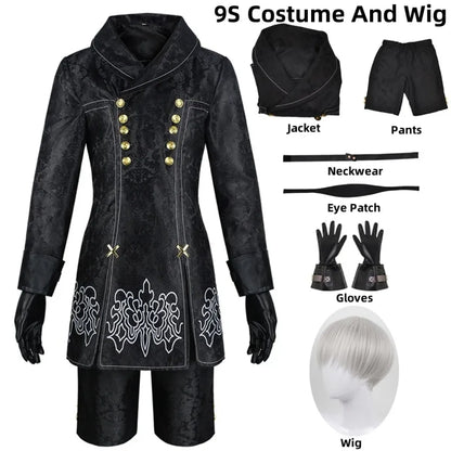 NieR: Automata 9S &amp; 2B Cosplay Costume with Wig and Accessories
