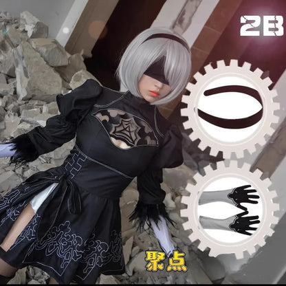 NieR: Automata 9S &amp; 2B Cosplay Costume with Wig and Accessories