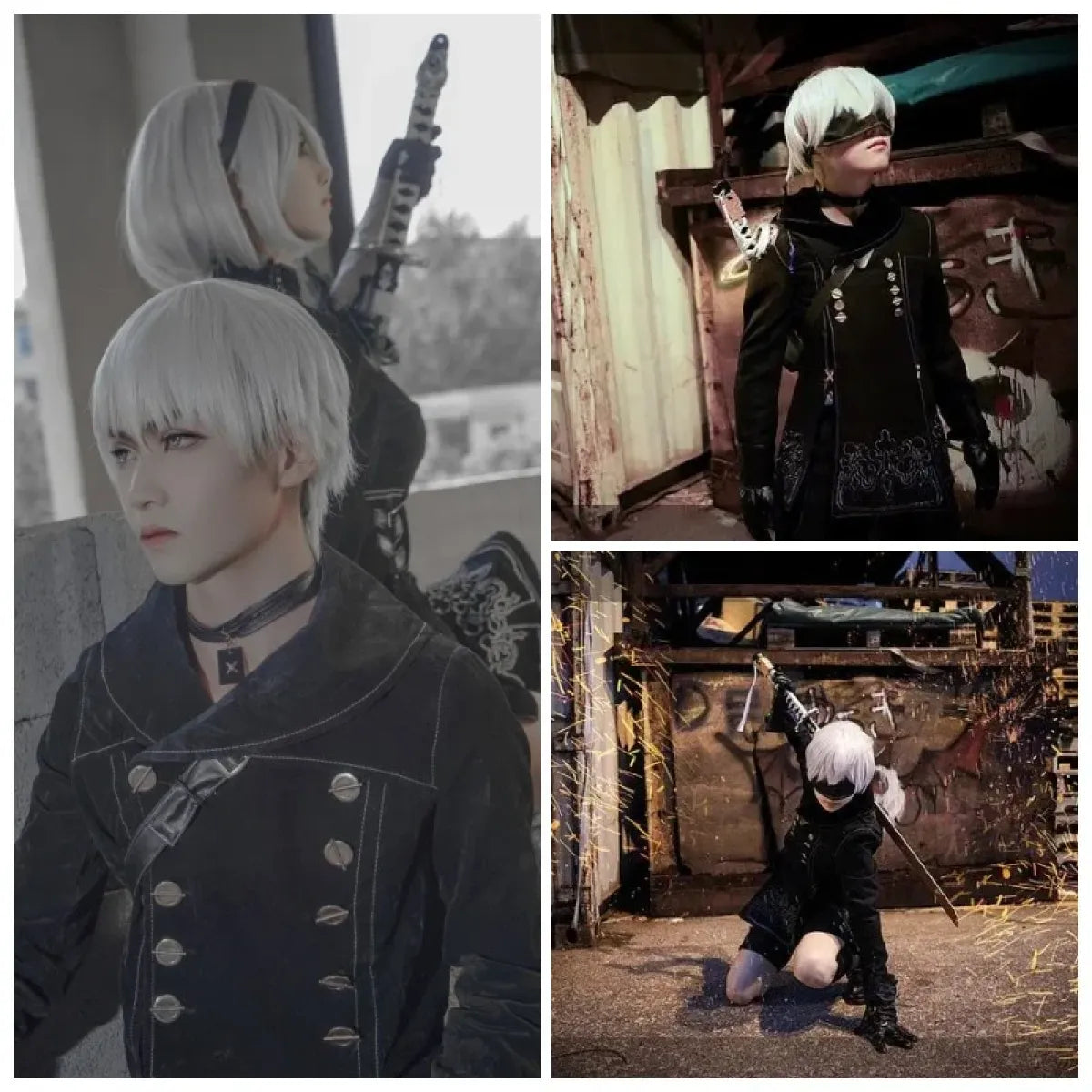 NieR: Automata 9S &amp; 2B Cosplay Costume with Wig and Accessories
