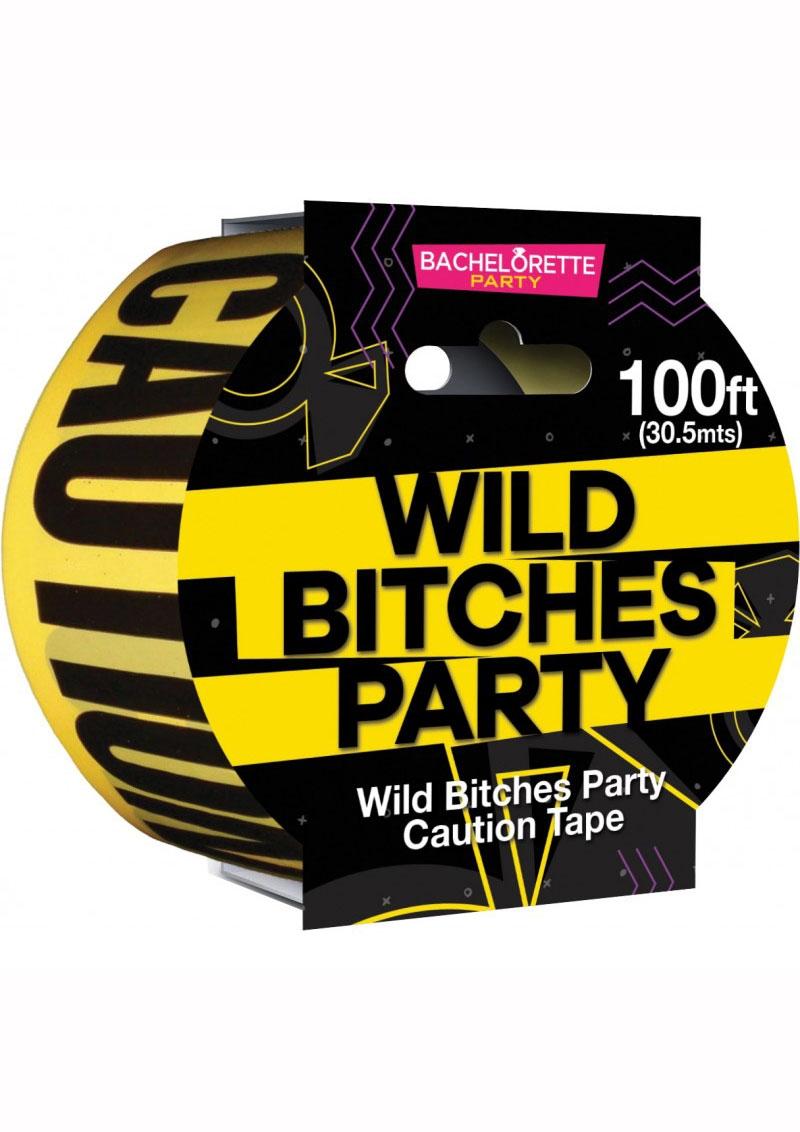 Wild Bitches Party Caution Tape 100ft Yellow and Black