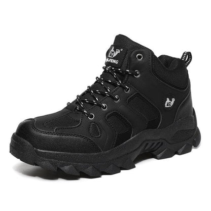 Winter Ankle Boots Mens Snow Warm Fur Leather Hiking Boots Outdoor Hunting Men&