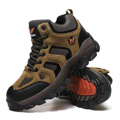 Winter Ankle Boots Mens Snow Warm Fur Leather Hiking Boots Outdoor Hunting Men&