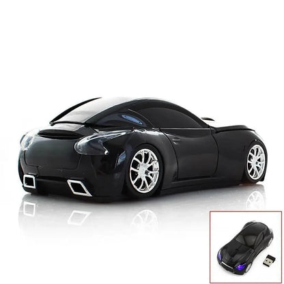 Wireless Black Sports Car USB Mouse Design Computer 1600 DPI Mouse Mini Ergonomic Gaming Mouse For Laptop And Computer 2.4Ghz