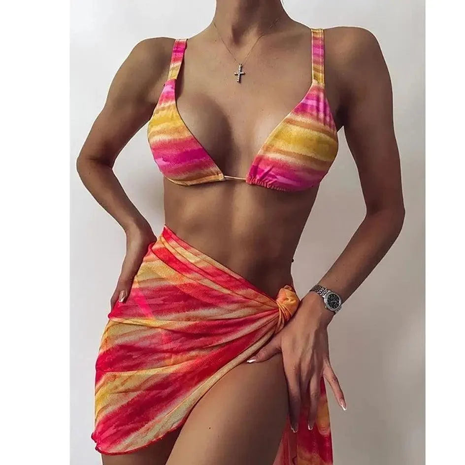 Women Swimsuit High Quality Thong Bikinis Set Swimwear Female Bathing Suit 3 Piece Set Swimsuits