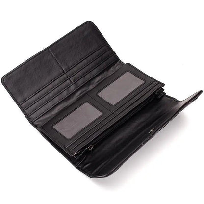 Women Vintage Thin Purses Credit Card Holder With Zipper Pocket Classic Long Wallets For Women