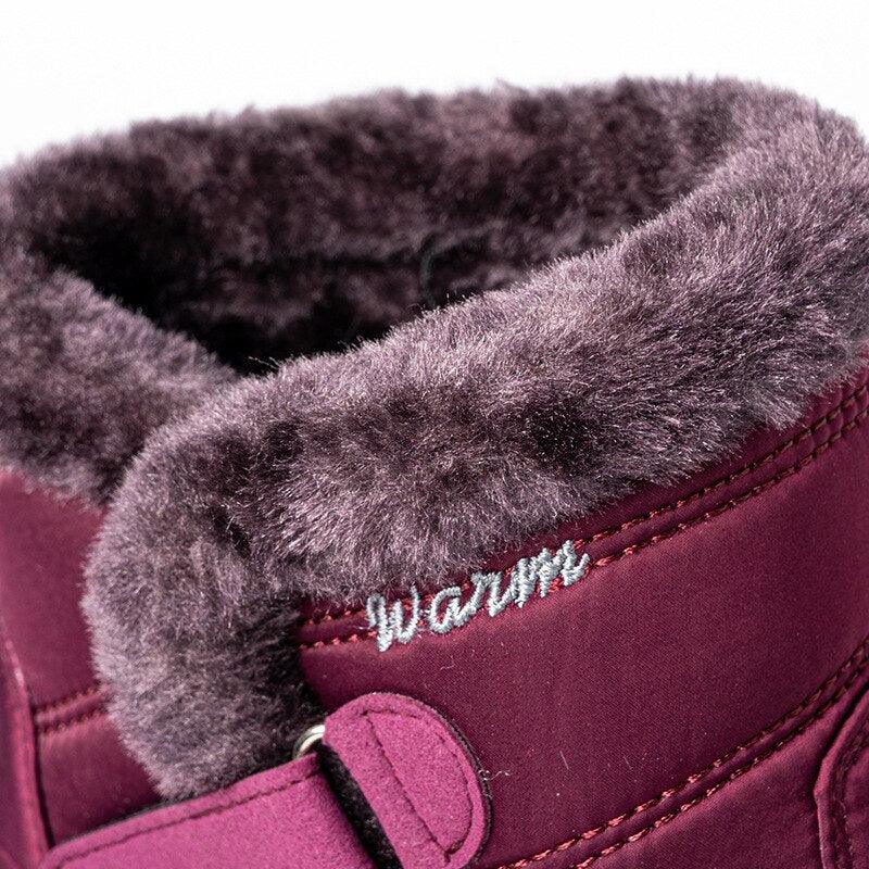 Womens Snow Boots Ankle Hook Look Fur Plush Inside Waterproof Down Winter Boots Shoes Winter Snow Boots Fur Lined Warm Ankle Boots Slip On Waterproof Outdoor Sport Booties