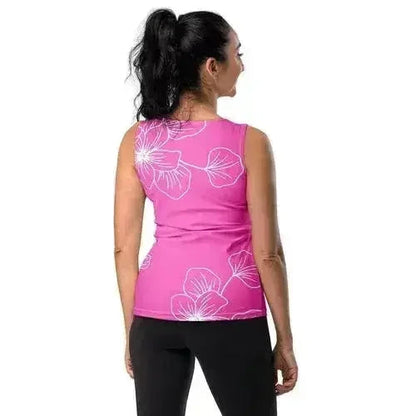 Womens Stretch Fit Tank Top - Pink Floral