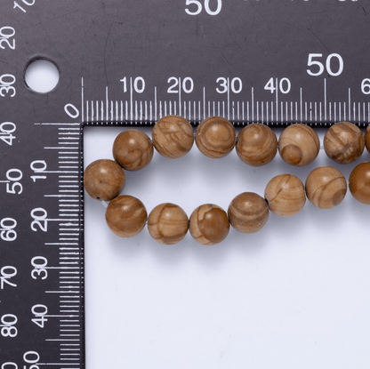 Wood Grain Jasper Round Gemstone Bead Strand Findings | WA-04748